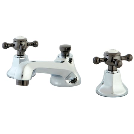 Kingston Brass NS4463BX 8" Widespread Bathroom Faucet, Chrome/Black Stainless Steel NS4463BX